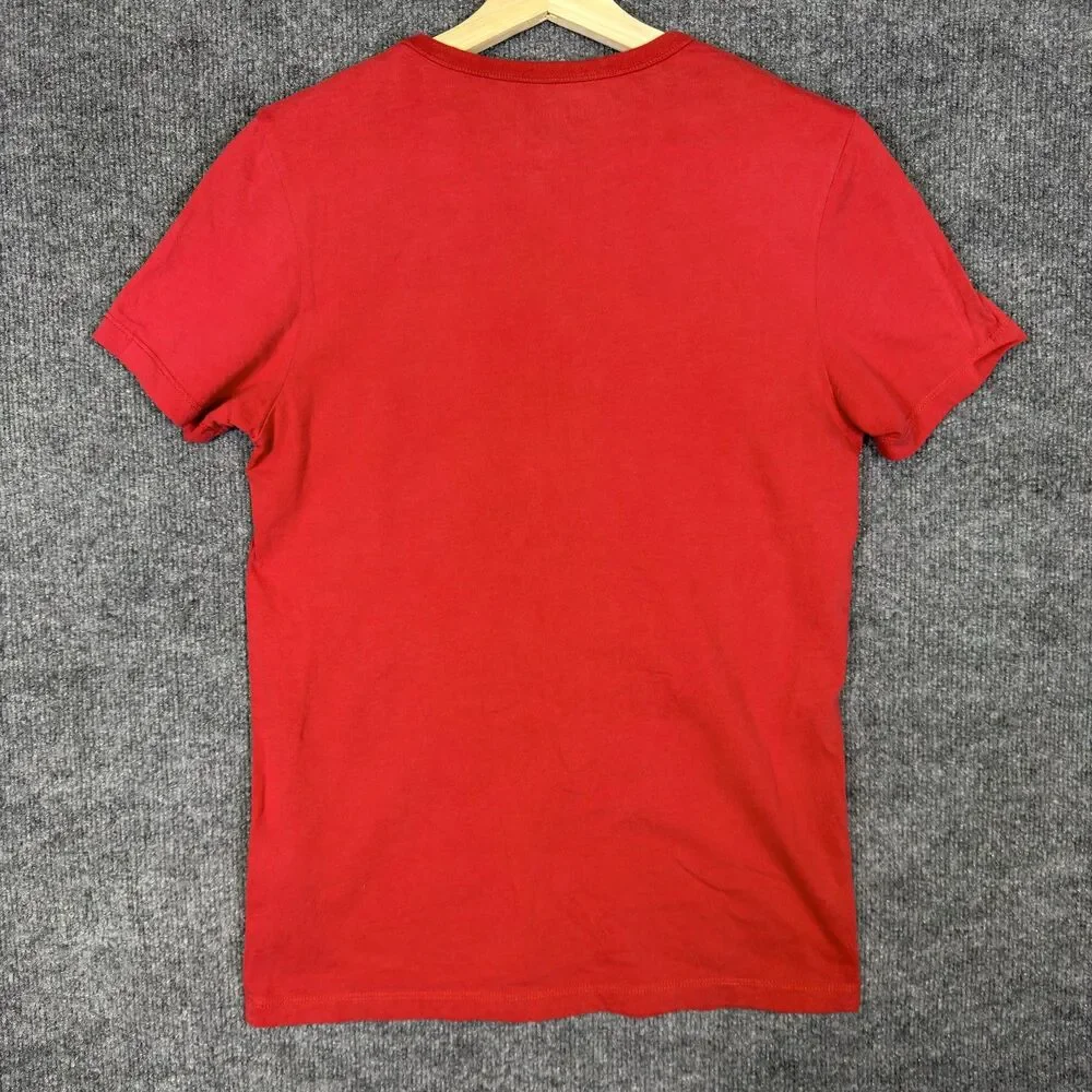 True Religion Mens Graphic T Shirt Size S Red Embroidered Los Angeles Logo Tee